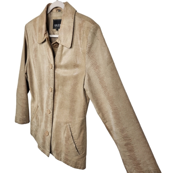 Vintage Adler Collection Leather Jacket Snakeskin Print Women's Size Medium - Picture 2 of 12